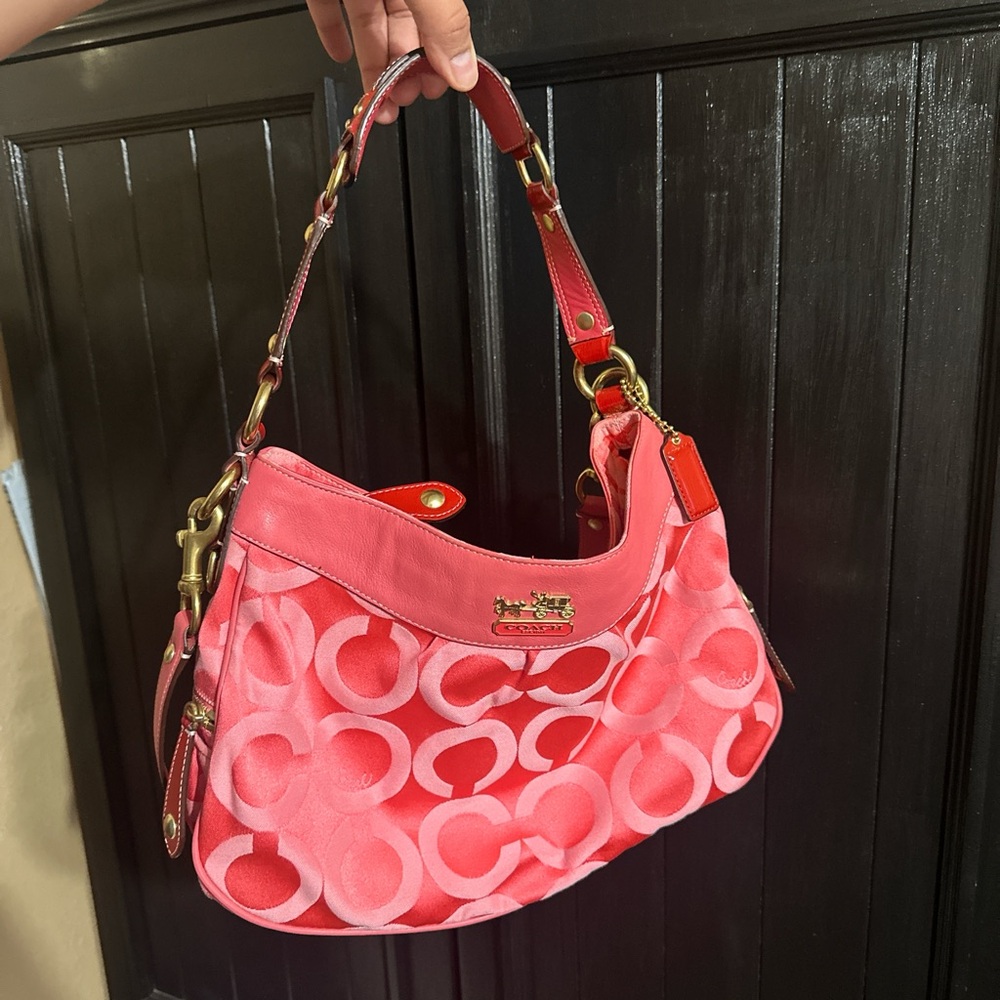 Coach Pink Signature C Shoulder Hobo Bag